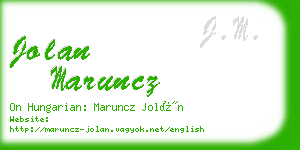 jolan maruncz business card